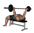Barbell Press - Flat Bench Reverse Wide Feet Up